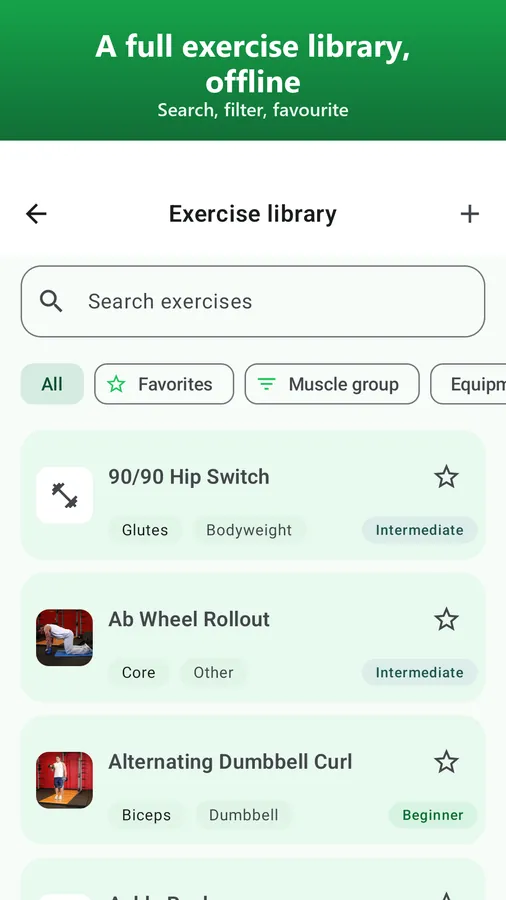Exercise library